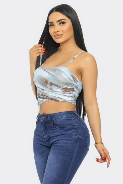 Mesh Print Top