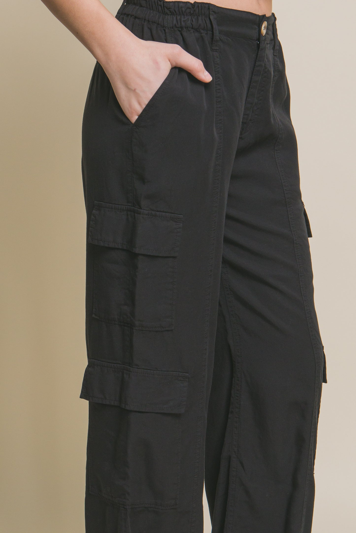 Full-length Tencel Pants With Cargo Pockets